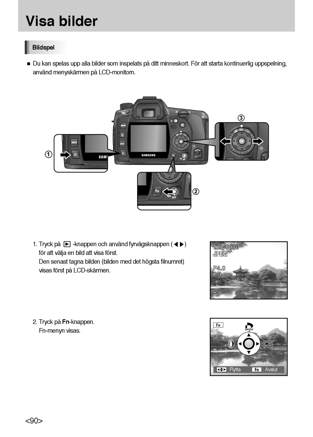 Samsung ER-GX10ZBBB/DE, ER-GX10ZBBB/SE, ER-GX10ZBBH/DE, ER-GX10ZBBA/DK manual Bildspel 