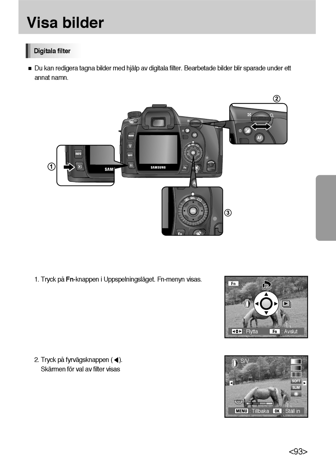 Samsung ER-GX10ZBBA/DK, ER-GX10ZBBB/SE, ER-GX10ZBBH/DE, ER-GX10ZBBB/DE manual Digitala filter 