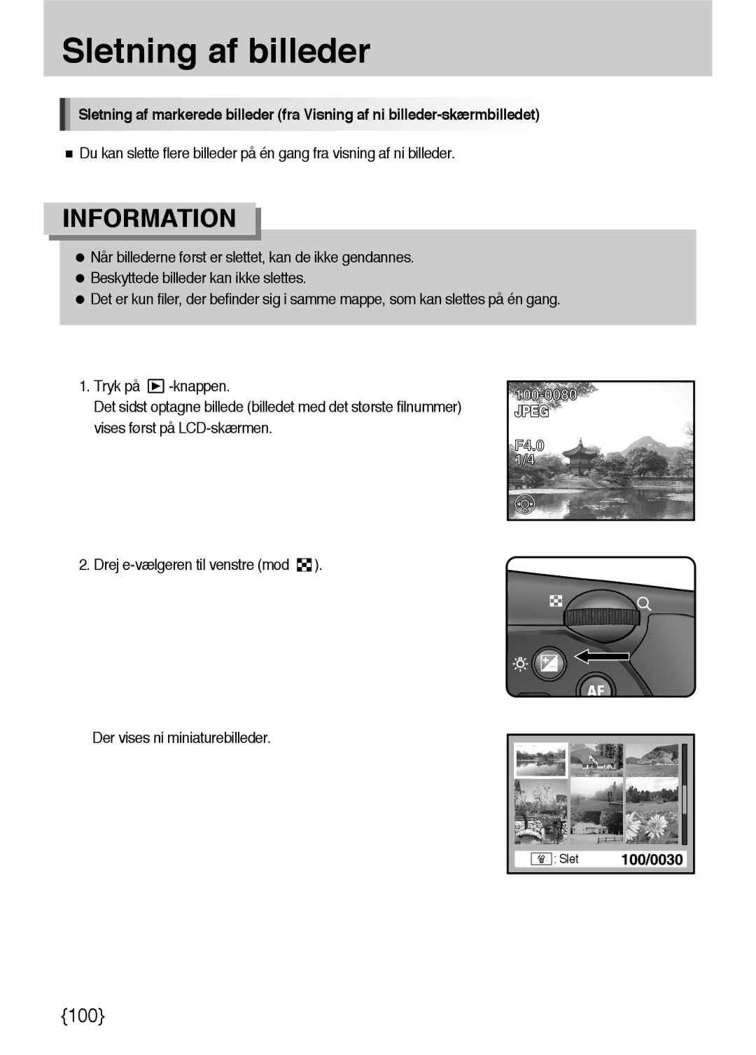 Samsung ER-GX10ZBBH/DE, ER-GX10ZBBB/SE, ER-GX10ZBBA/DK, ER-GX10ZBBB/DE manual 100 