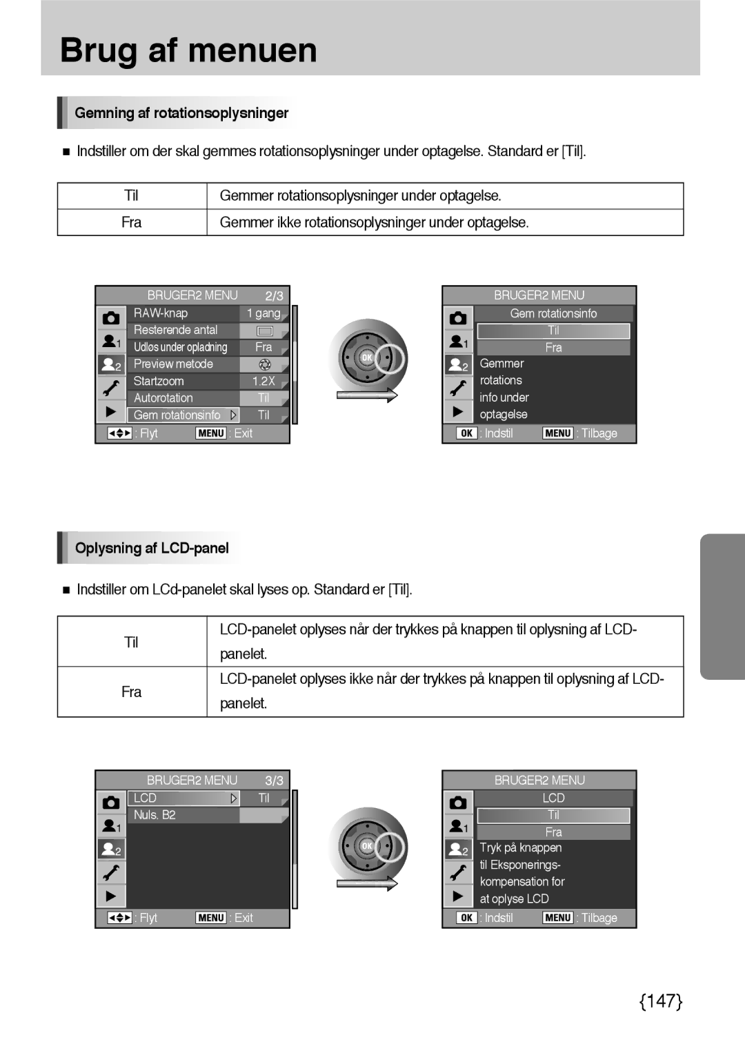 Samsung ER-GX10ZBBB/SE, ER-GX10ZBBH/DE Gemning af rotationsoplysninger, Gemmer ikke rotationsoplysninger under optagelse 