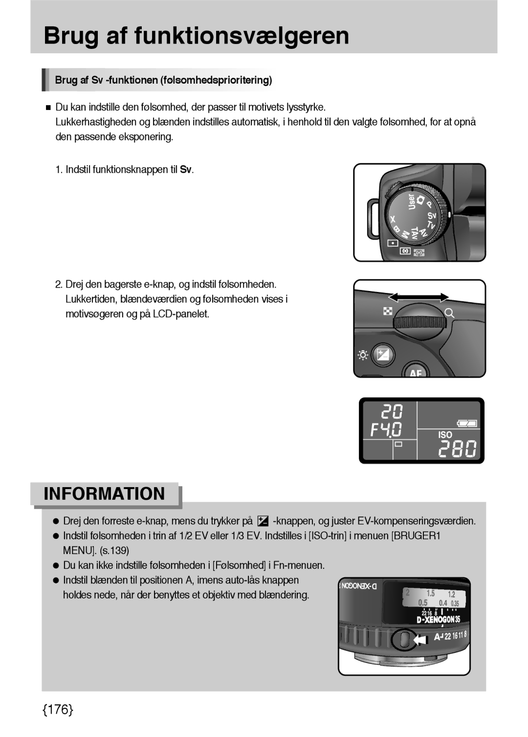 Samsung ER-GX10ZBBH/DE, ER-GX10ZBBB/SE, ER-GX10ZBBA/DK, ER-GX10ZBBB/DE manual Brug af Sv -funktionen følsomhedsprioritering 