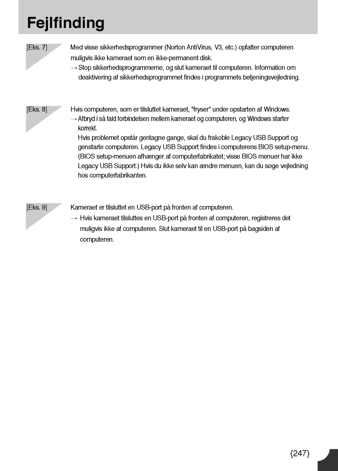 Samsung ER-GX10ZBBB/SE manual Muligvis ikke kameraet som en ikke-permanent disk, Hos computerfabrikanten, Computeren 