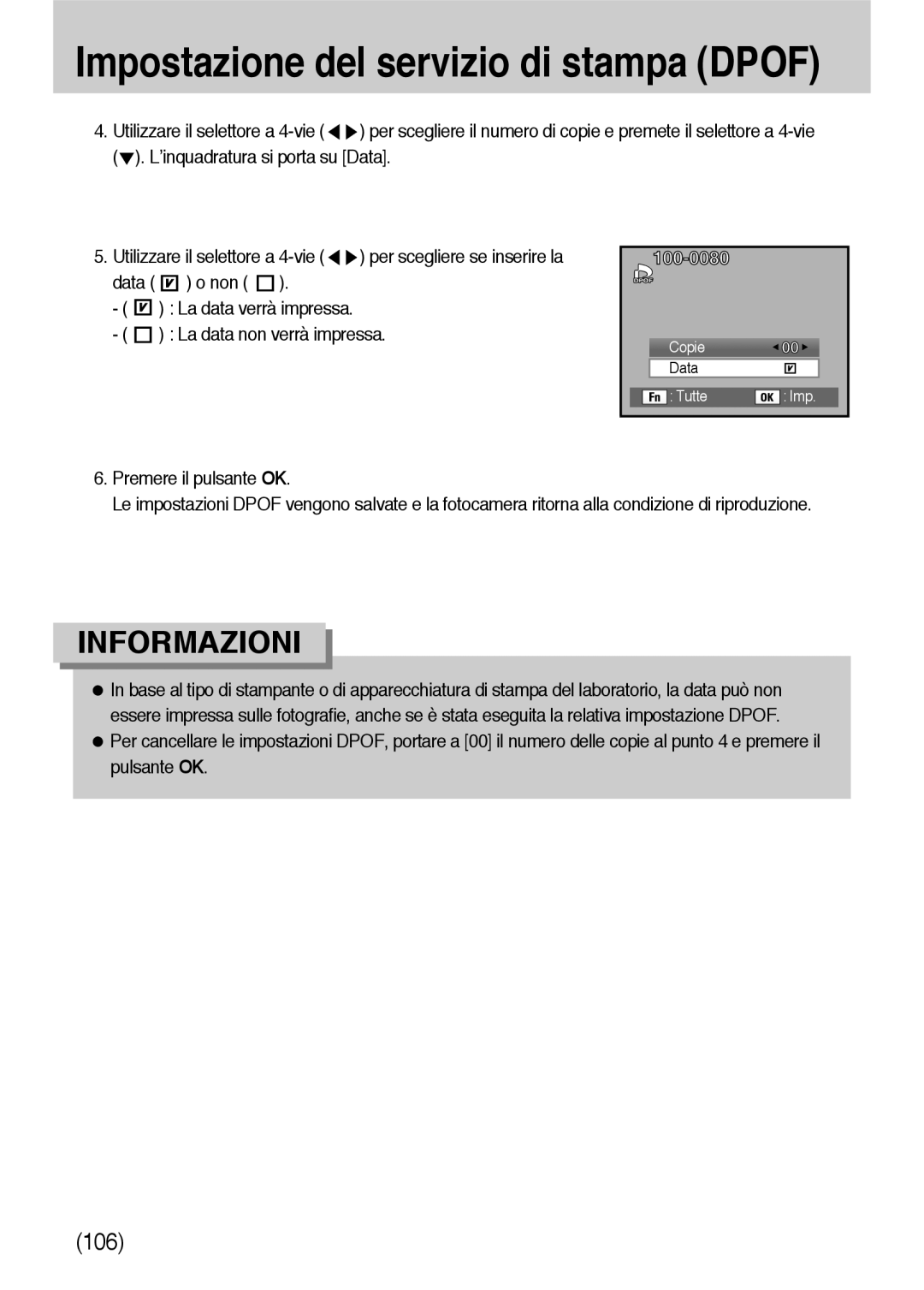 Samsung ER-GX10ZBBB/IT, ER-GX10ZBBH/DE, ER-GX10ZBBB/DE manual Data Non La data verrà impressa La data non verrà impressa 