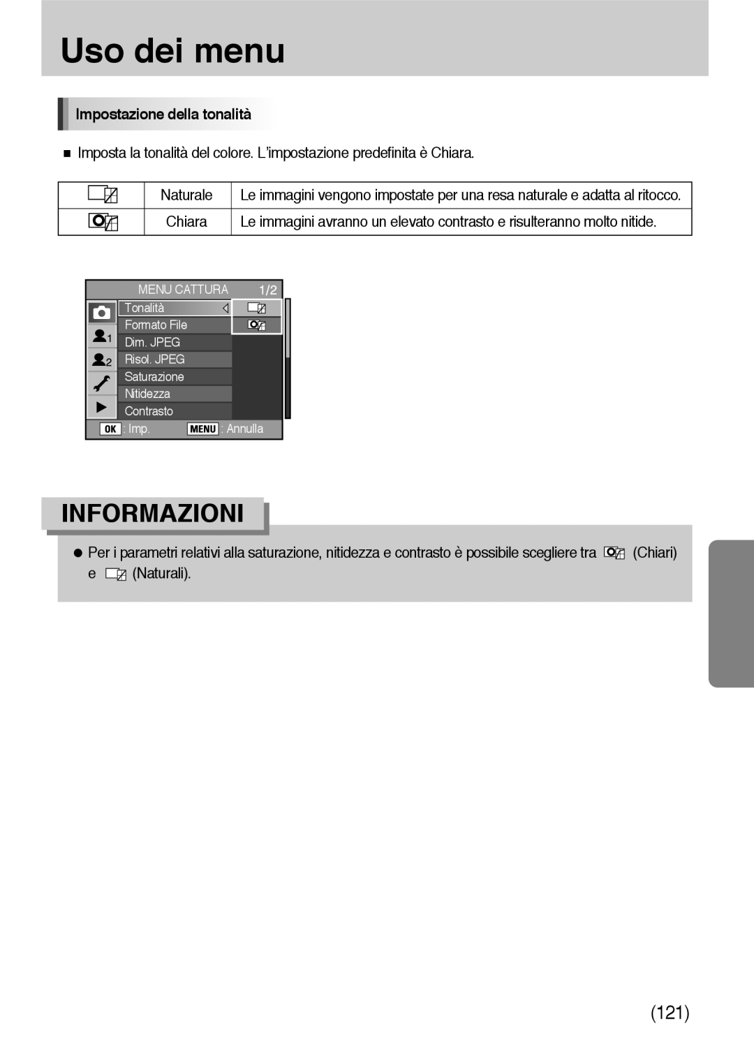 Samsung ER-GX10ZBBD/IT, ER-GX10ZBBH/DE, ER-GX10ZBBB/DE, ER-GX10ZBBB/IT, ER-GX10ZBBB/E1 manual Impostazione della tonalità 