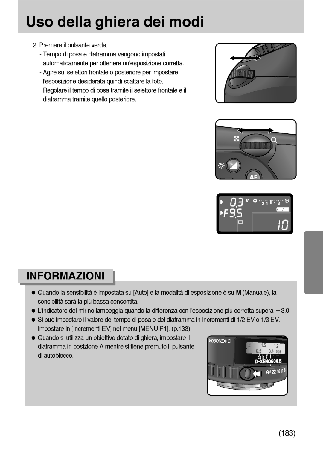 Samsung ER-GX10ZBBB/IT, ER-GX10ZBBH/DE, ER-GX10ZBBB/DE, ER-GX10ZBBD/IT, ER-GX10ZBBB/E1 manual Premere il pulsante verde 