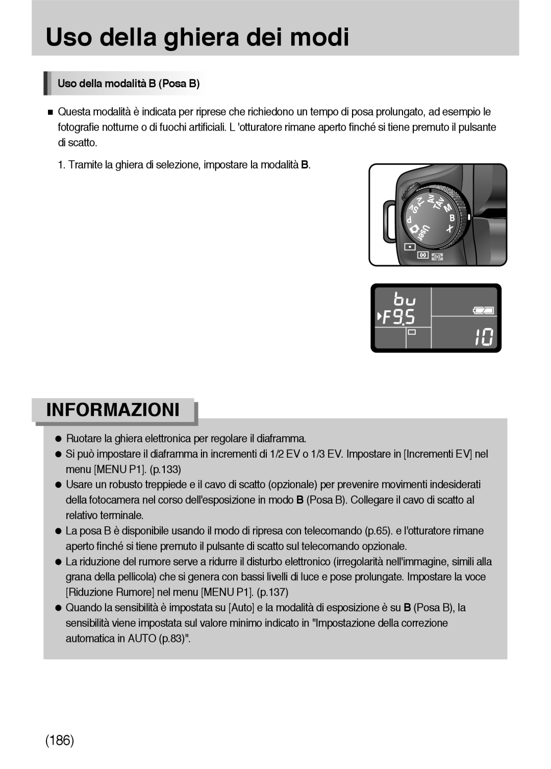 Samsung ER-GX10ZBBA/IT, ER-GX10ZBBH/DE, ER-GX10ZBBB/DE, ER-GX10ZBBB/IT, ER-GX10ZBBD/IT manual Uso della modalità B Posa B 