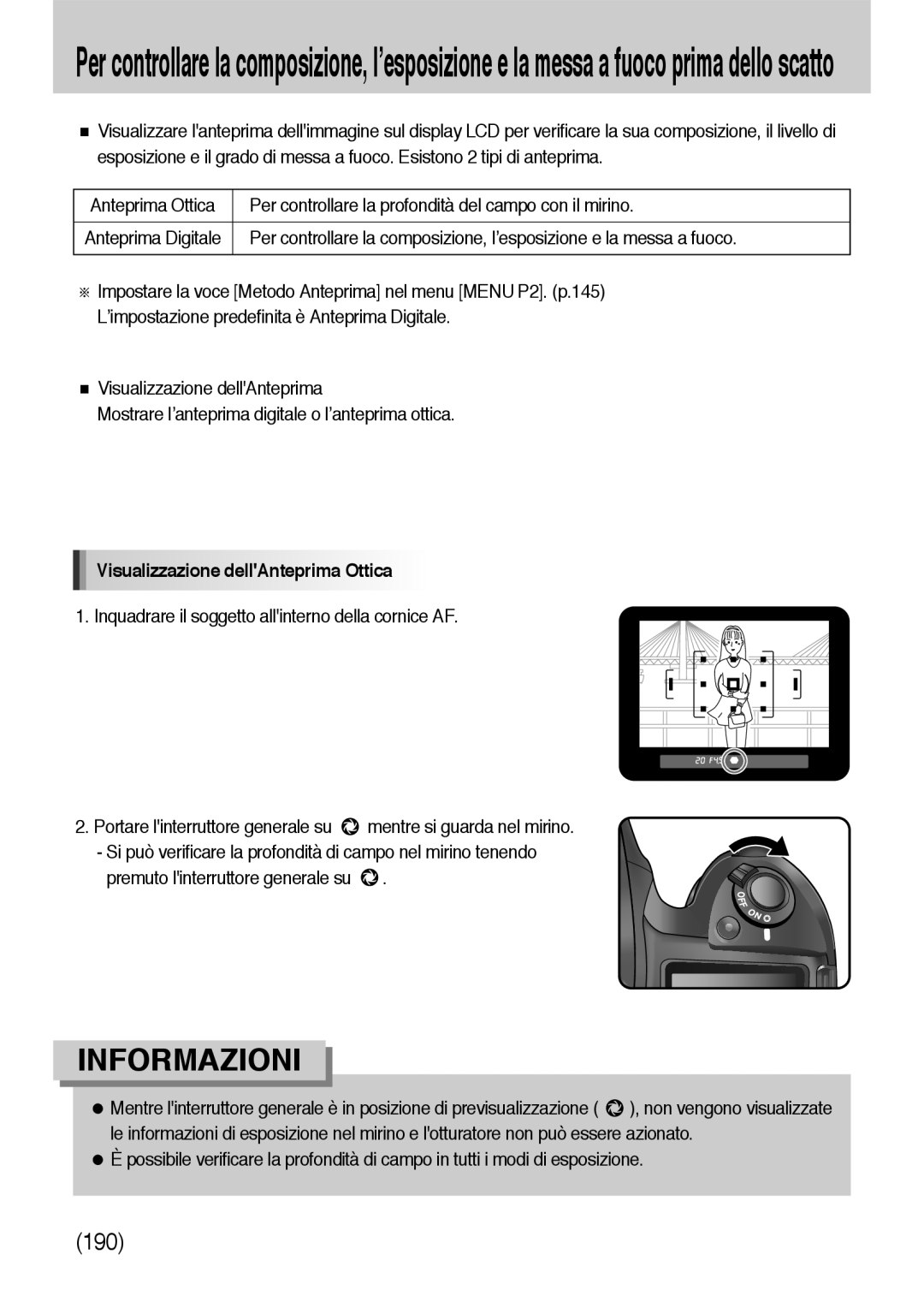 Samsung ER-GX10ZBBB/IT, ER-GX10ZBBH/DE, ER-GX10ZBBB/DE, ER-GX10ZBBD/IT, ER-GX10ZBBB/E1 Visualizzazione dellAnteprima Ottica 