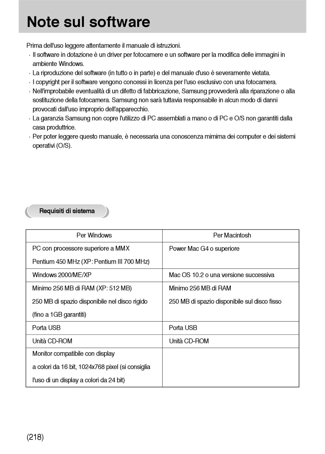 Samsung ER-GX10ZBBB/IT, ER-GX10ZBBH/DE, ER-GX10ZBBB/DE manual Requisiti di sistema, Luso di un display a colori da 24 bit 