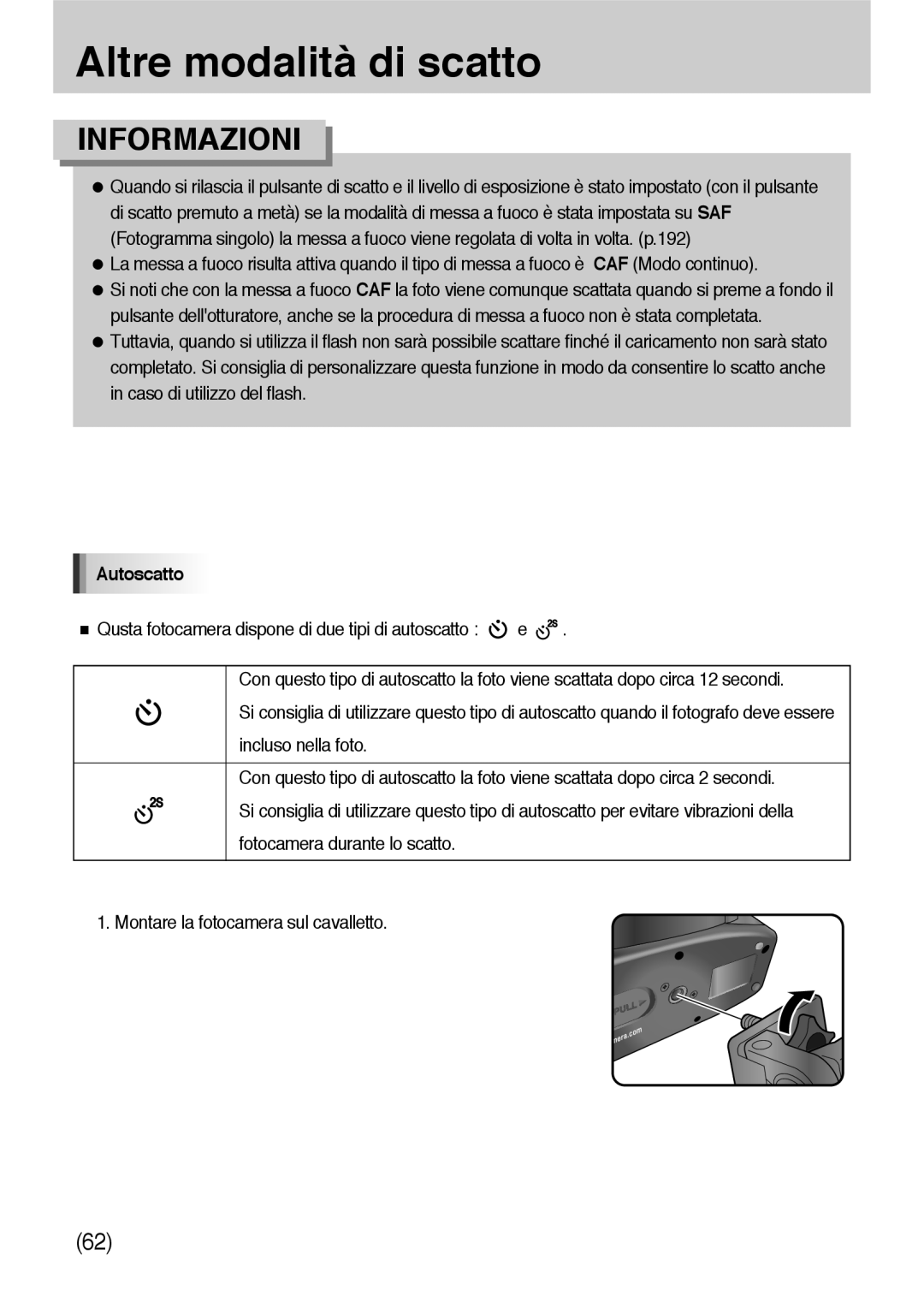 Samsung ER-GX10ZBBH/DE, ER-GX10ZBBB/DE, ER-GX10ZBBB/IT, ER-GX10ZBBD/IT, ER-GX10ZBBB/E1, ER-GX10ZBBA/IT manual Autoscatto 