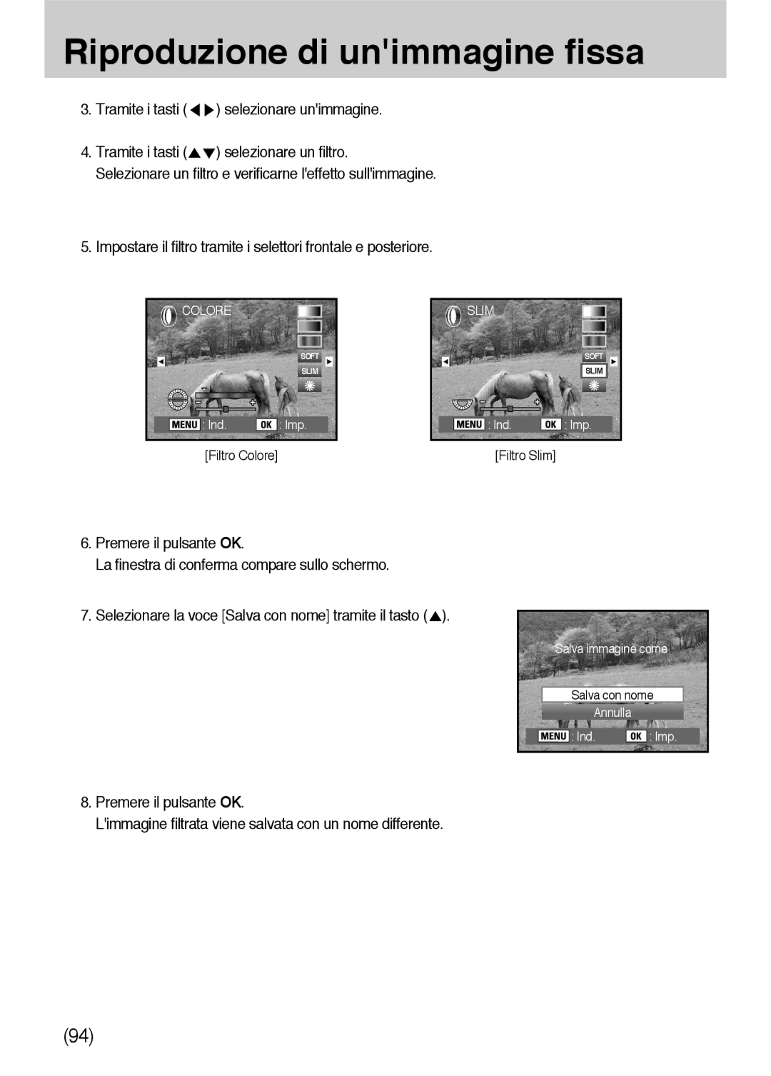 Samsung ER-GX10ZBBB/E1, ER-GX10ZBBH/DE, ER-GX10ZBBB/DE, ER-GX10ZBBB/IT, ER-GX10ZBBD/IT, ER-GX10ZBBA/IT manual Tramite i tasti 