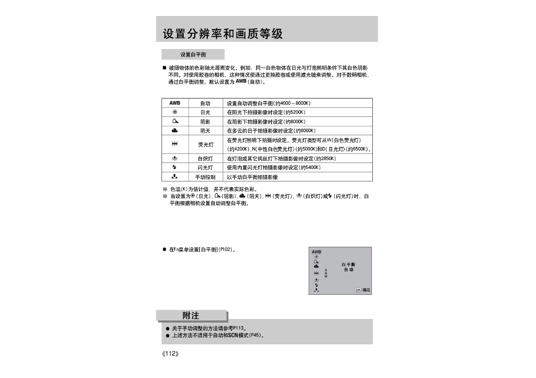 Samsung ER-GX1LZBBA/E1 manual 112 