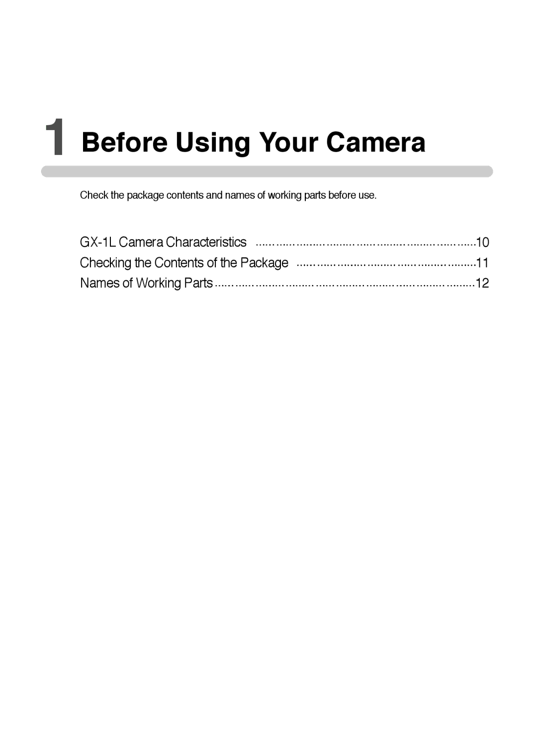 Samsung ER-GX1LZBAB, ER-GX1LZBBA/FR, ER-GX1LZBBA/E1, ER-GX1LZBAA, ER-GX1LZBBA/US, ER-GX1LZBBA/GB manual Before Using Your Camera 