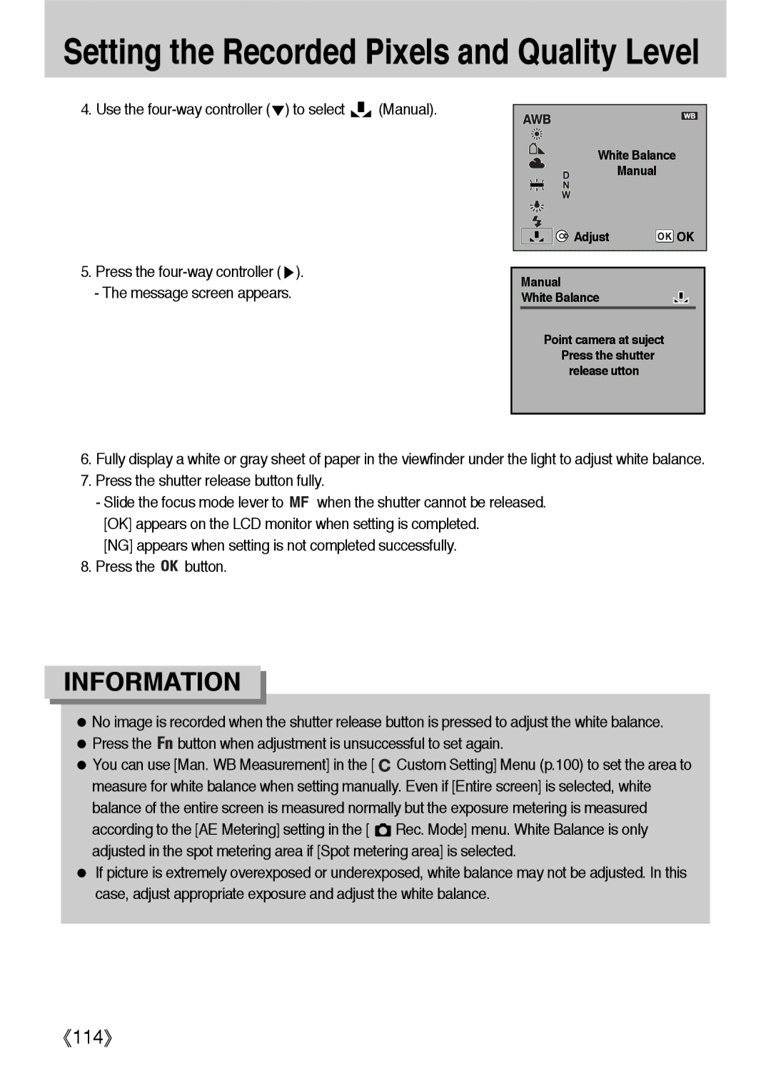 Samsung ER-GX1LZBAB, ER-GX1LZBBA/FR, ER-GX1LZBBA/E1, ER-GX1LZBAA, ER-GX1LZBBA/US, ER-GX1LZBBA/GB, ER-GX1LZBBA/NL manual 114 