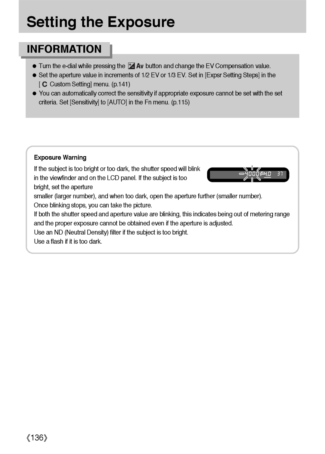 Samsung ER-GX1LZBBA/US, ER-GX1LZBBA/FR, ER-GX1LZBBA/E1, ER-GX1LZBAA, ER-GX1LZBAB, ER-GX1LZBBA/GB, ER-GX1LZBBA/NL manual 136 