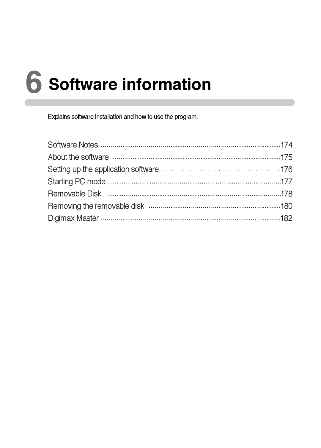 Samsung ER-GX1LZBBA/NL, ER-GX1LZBBA/FR, ER-GX1LZBBA/E1, ER-GX1LZBAA, ER-GX1LZBAB, ER-GX1LZBBA/US manual Software information 