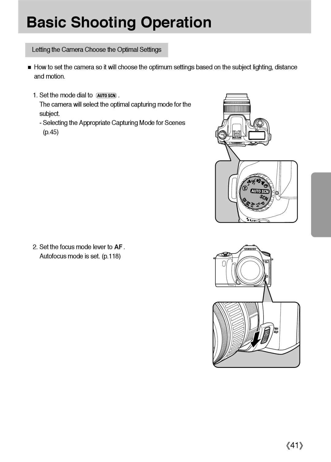 Samsung ER-GX1LZBBA/FR, ER-GX1LZBBA/E1, ER-GX1LZBAA, ER-GX1LZBAB, ER-GX1LZBBA/US, ER-GX1LZBBA/GB manual Basic Shooting Operation 