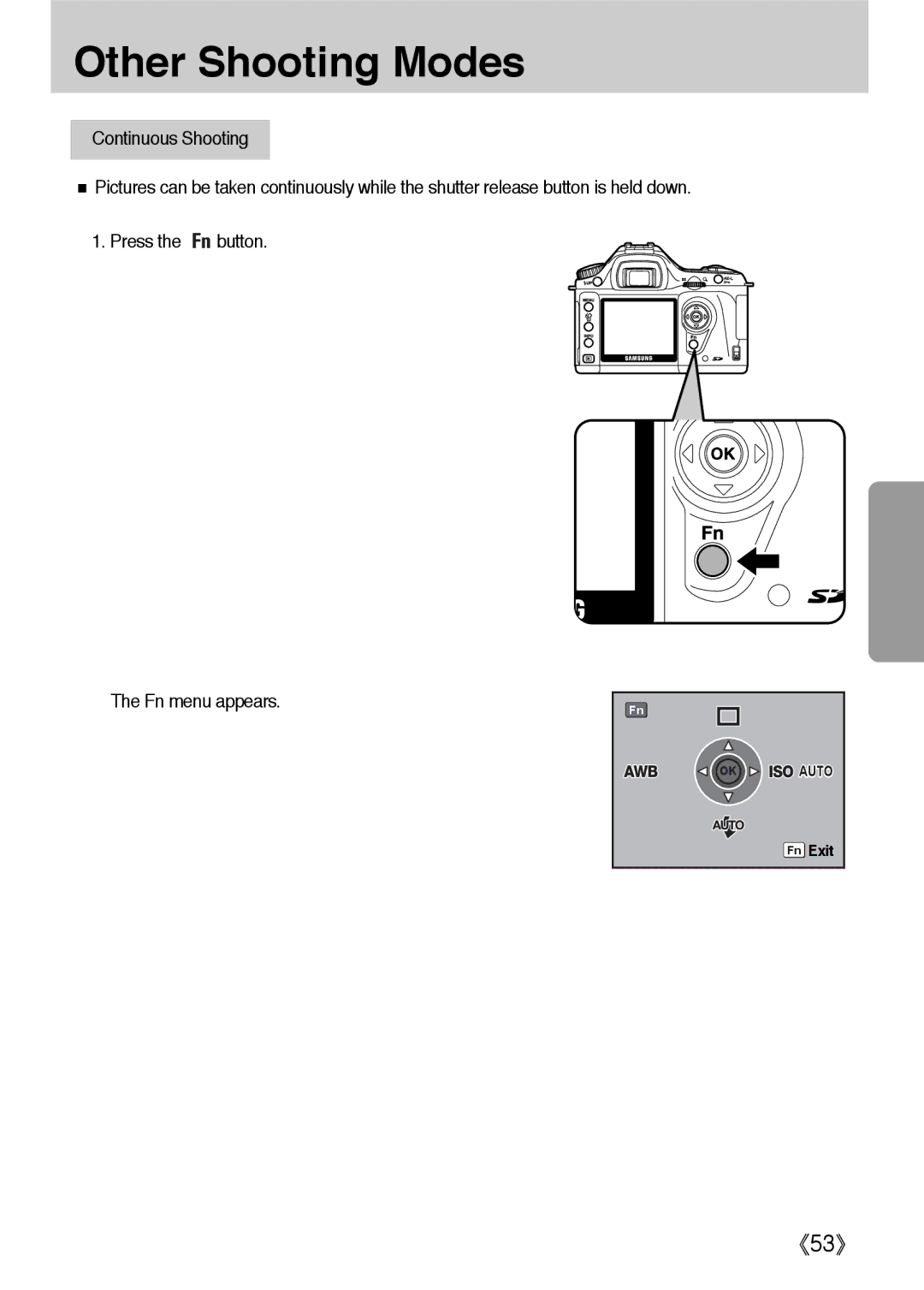 Samsung ER-GX1LZBBA/GB, ER-GX1LZBBA/FR, ER-GX1LZBBA/E1, ER-GX1LZBAA, ER-GX1LZBAB, ER-GX1LZBBA/US manual Other Shooting Modes 