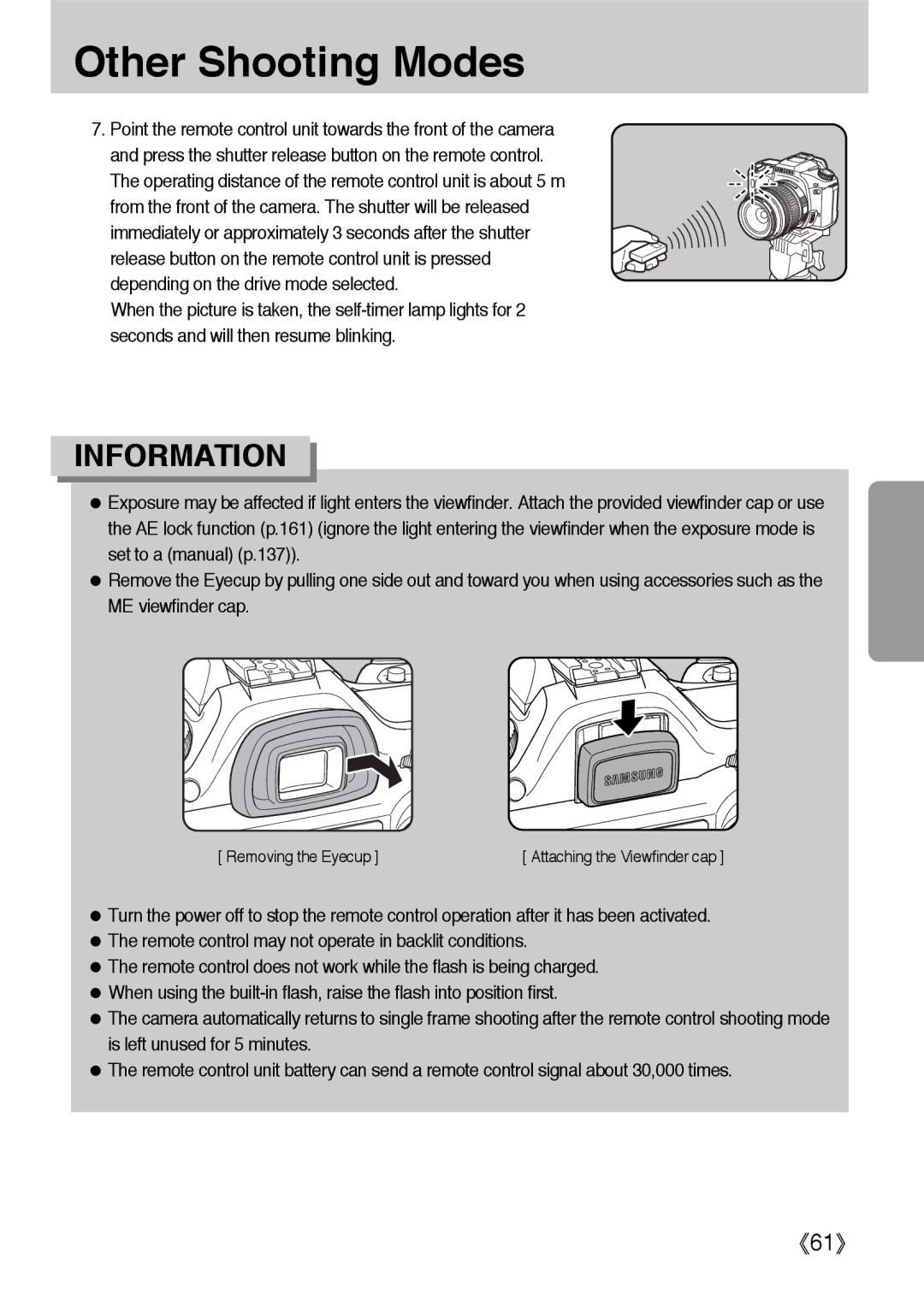 Samsung ER-GX1LZBBA/NL, ER-GX1LZBBA/FR, ER-GX1LZBBA/E1, ER-GX1LZBAA, ER-GX1LZBAB, ER-GX1LZBBA/US manual Removing the Eyecup 