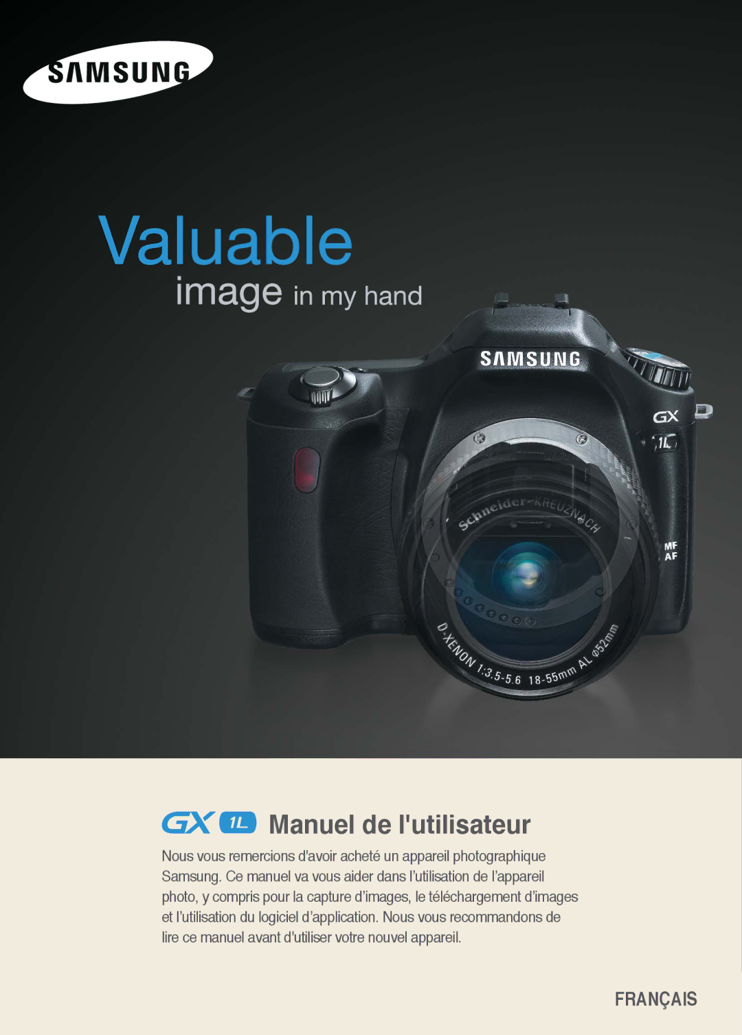 Samsung ER-GX1LZBBA/E1, ER-GX1LZBBA/FR manual Manuel de lutilisateur 