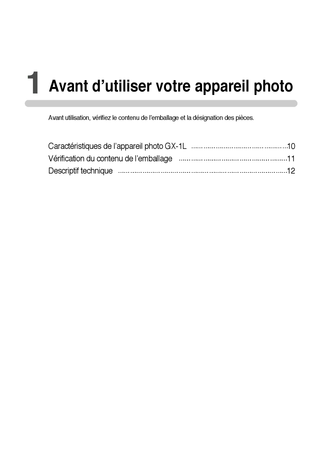 Samsung ER-GX1LZBBA/FR, ER-GX1LZBBA/E1 manual Avant d’utiliser votre appareil photo 