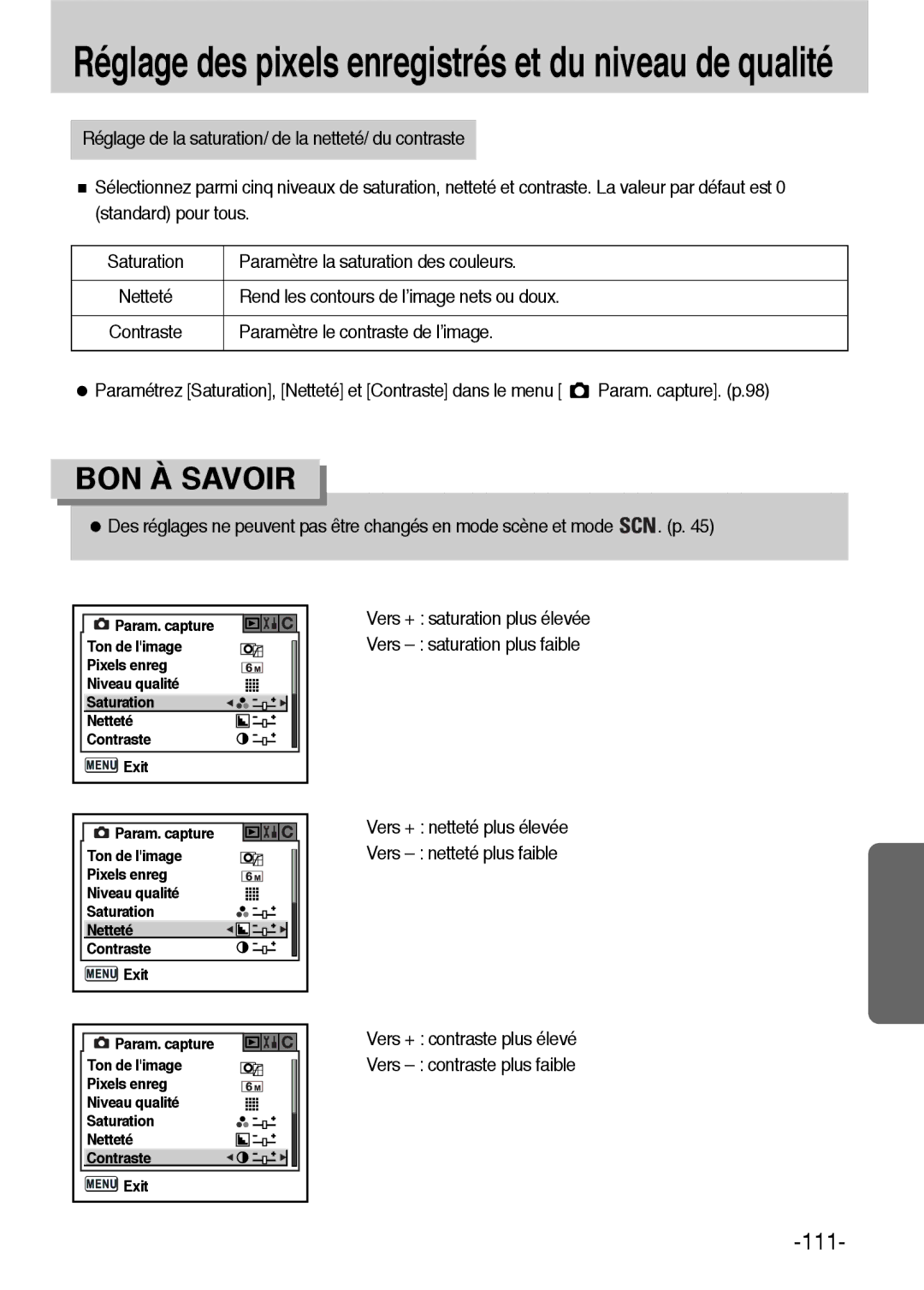 Samsung ER-GX1LZBBA/FR, ER-GX1LZBBA/E1 manual 111 