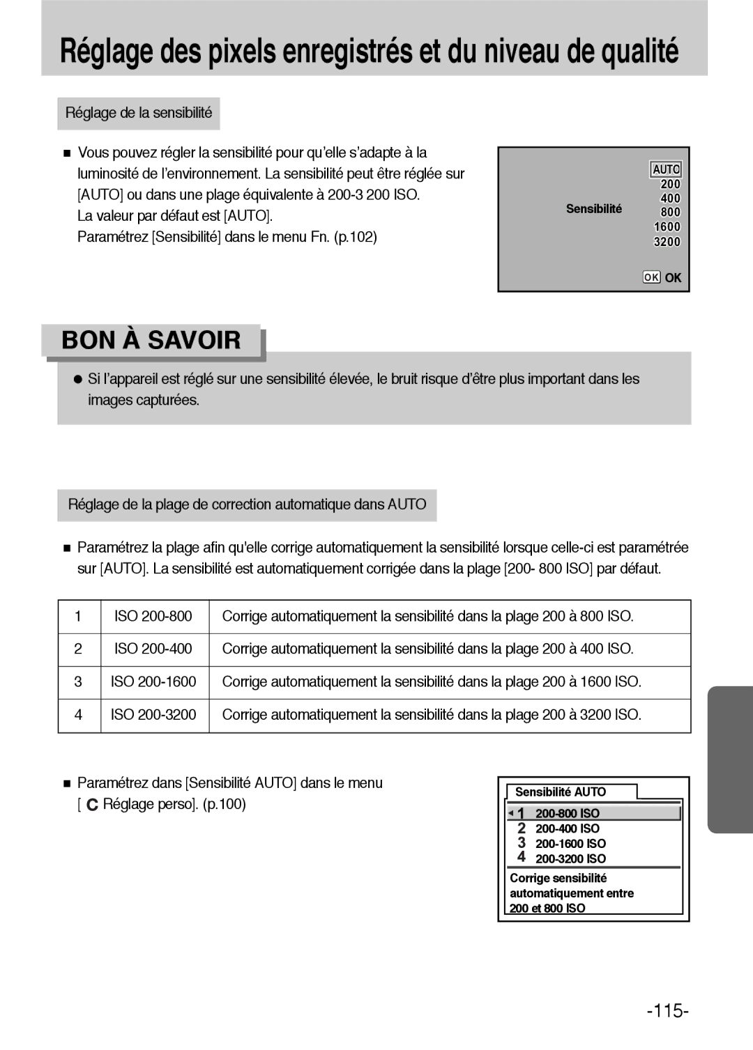 Samsung ER-GX1LZBBA/FR, ER-GX1LZBBA/E1 manual 115 