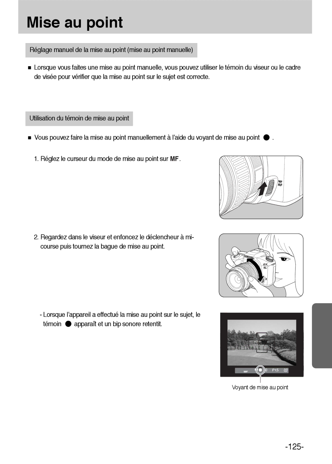 Samsung ER-GX1LZBBA/FR, ER-GX1LZBBA/E1 manual 125 