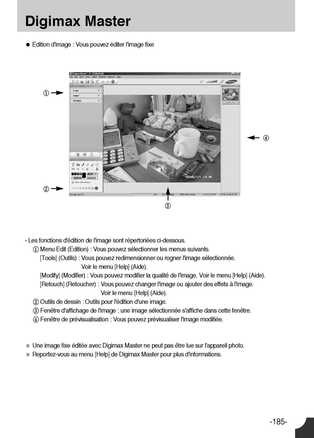 Samsung ER-GX1LZBBA/FR, ER-GX1LZBBA/E1 manual 185 