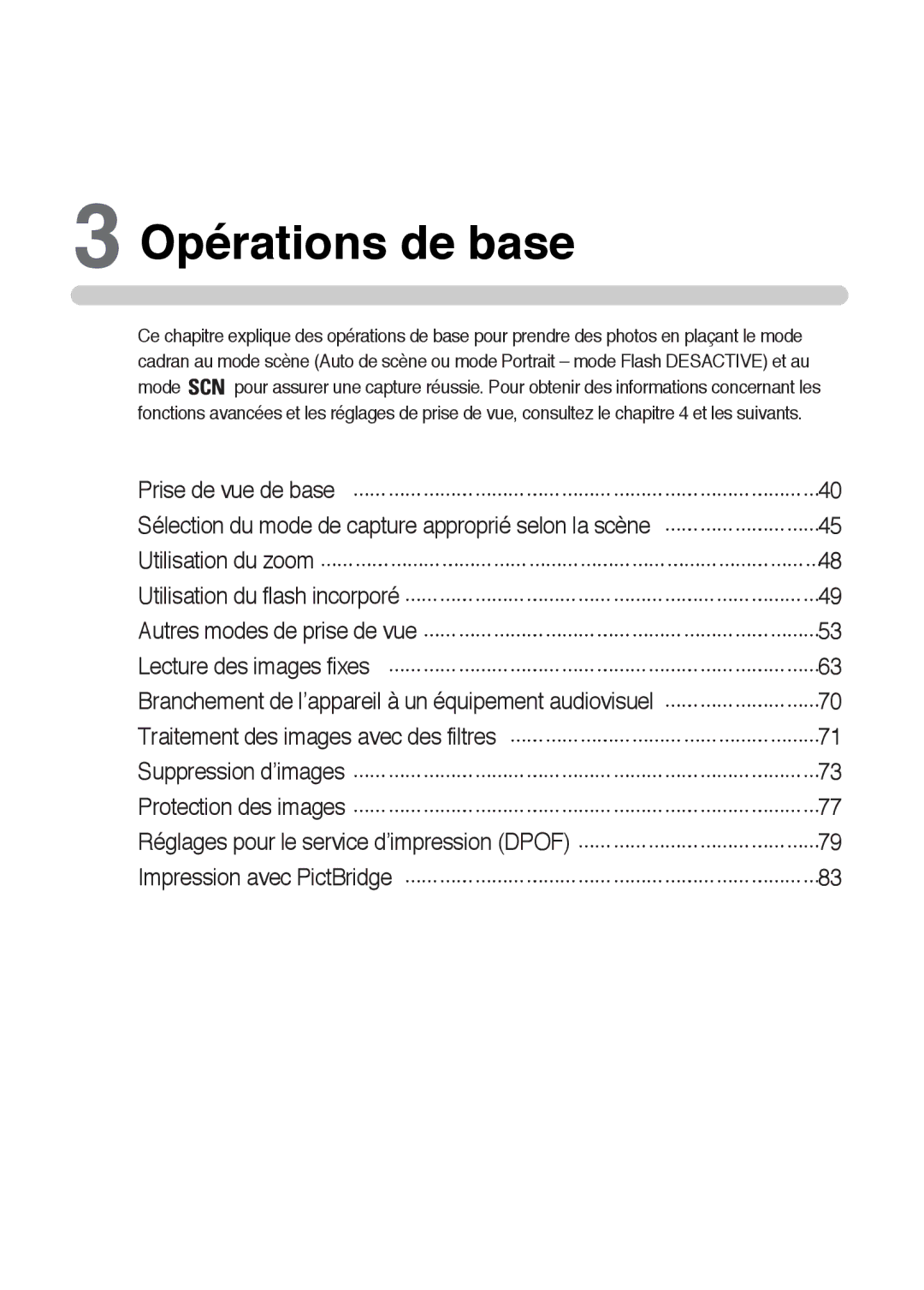 Samsung ER-GX1LZBBA/FR, ER-GX1LZBBA/E1 manual Opérations de base 