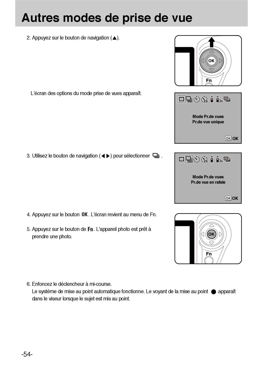 Samsung ER-GX1LZBBA/E1, ER-GX1LZBBA/FR manual Mode Pr.de vues Pr.de vue unique 