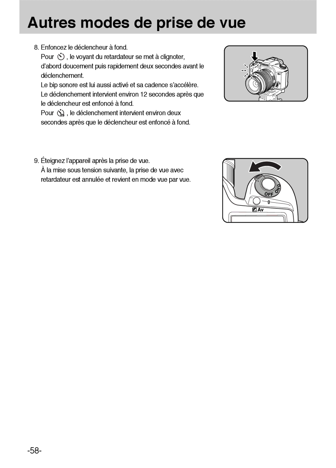 Samsung ER-GX1LZBBA/E1, ER-GX1LZBBA/FR manual Éteignez l’appareil après la prise de vue 