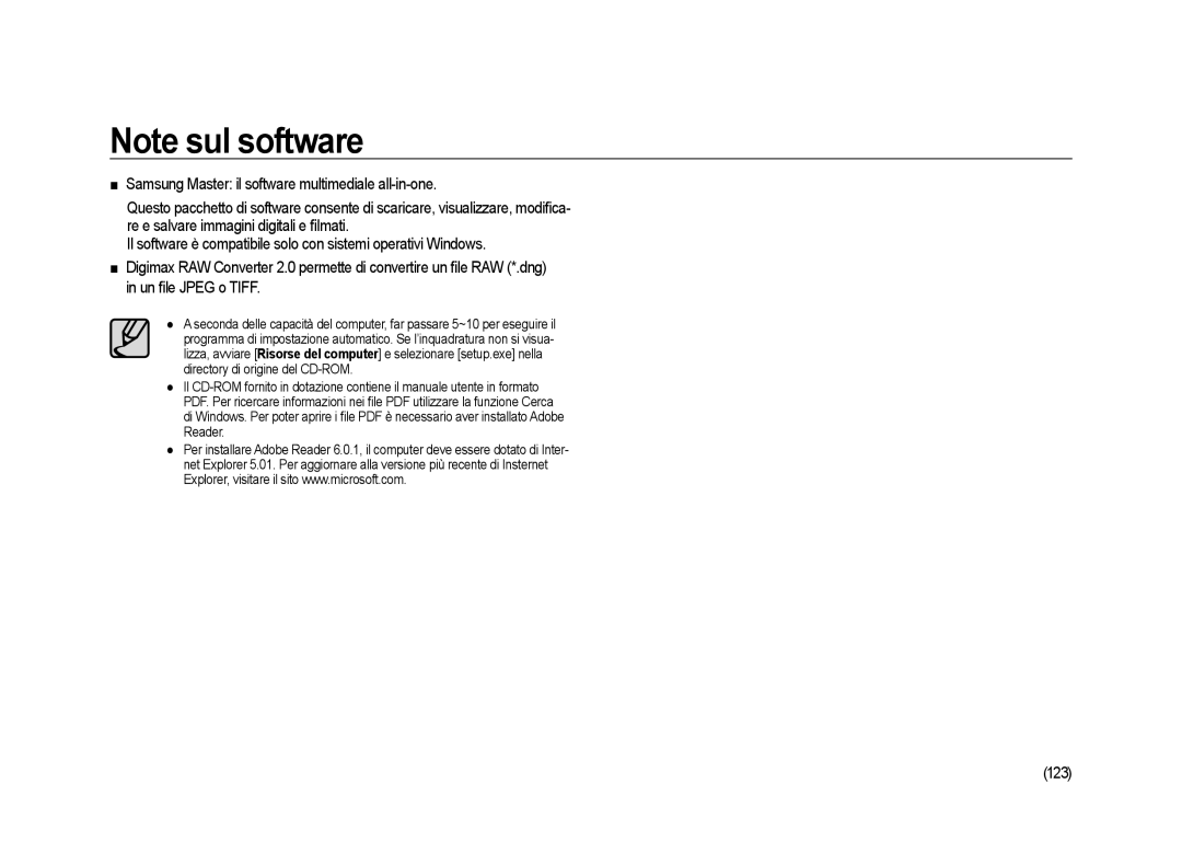 Samsung ER-GX20ZBBC/E1, ER-GX20ZBBB/E1, ER-GX20ZBBA/E1, ER-GX20ZBBA/IT manual 123 