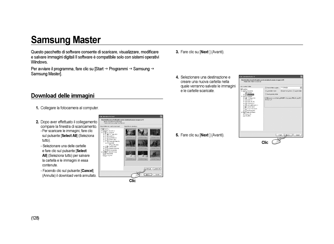 Samsung ER-GX20ZBBB/E1, ER-GX20ZBBC/E1 Samsung Master, Download delle immagini, 128, Collegare la fotocamera al computer 