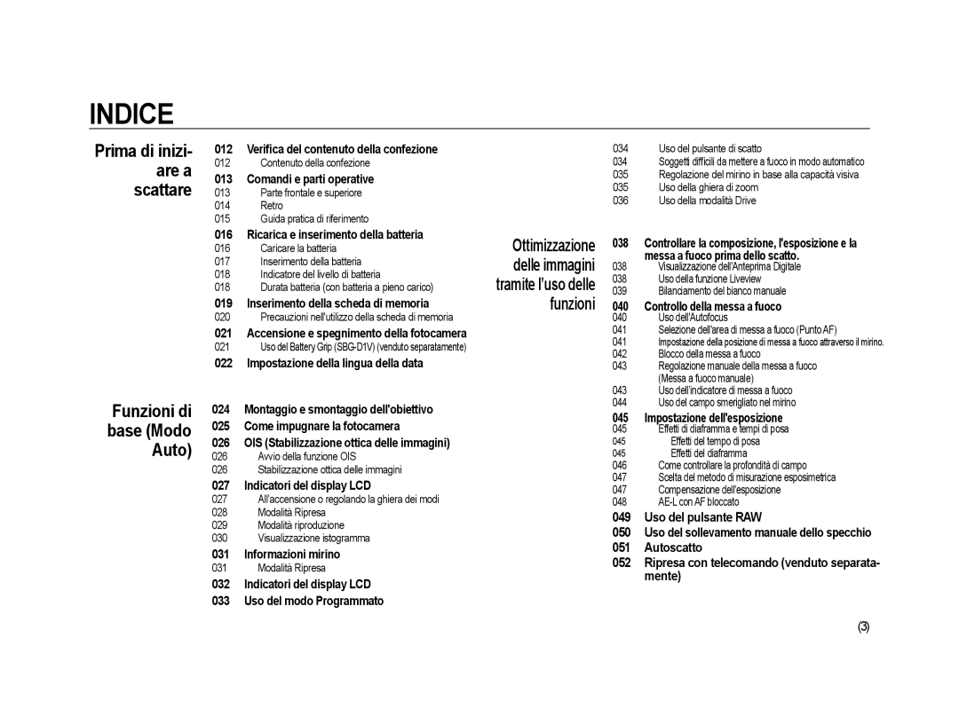 Samsung ER-GX20ZBBC/E1, ER-GX20ZBBB/E1, ER-GX20ZBBA/E1 manual Prima di inizi- are a scattare, Funzioni di base Modo Auto 