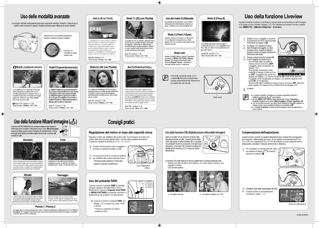 Samsung ER-GX20ZBBA/E1, ER-GX20ZBBC/E1 manual Uso delle modalità avanzate, Uso della funzione Liveview, Consigli pratici 