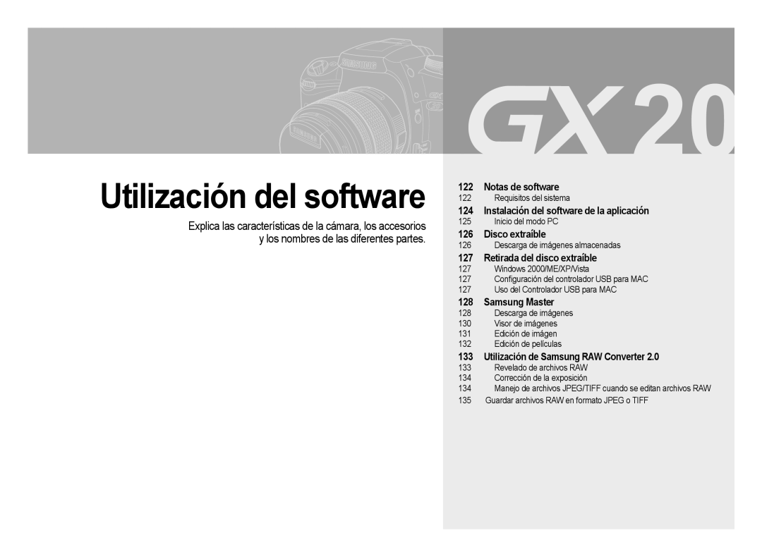 Samsung ER-GX20ZBBA/E1 manual Utilización de Samsung RAW Converter, Revelado de archivos RAW Corrección de la exposición 