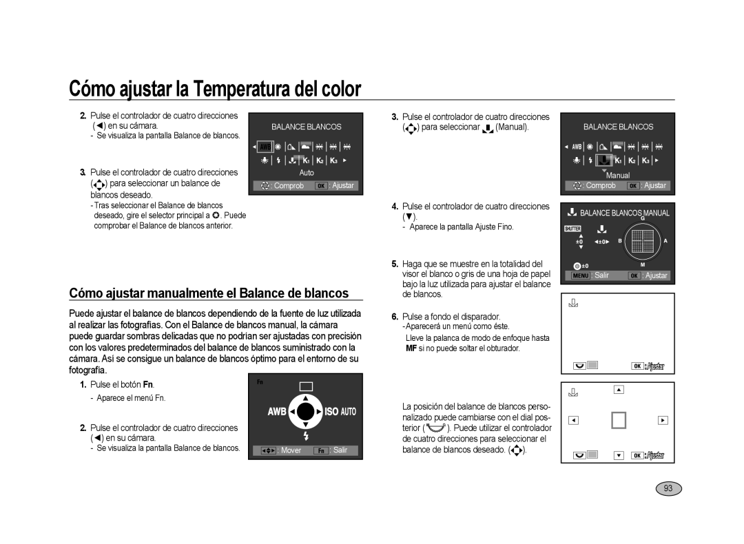 Samsung ER-GX20ZBBB/SP, ER-GX20ZBBC/E1, ER-GX20ZBBB/E1, ER-GX20ZBBA/E1 Cómo ajustar manualmente el Balance de blancos 