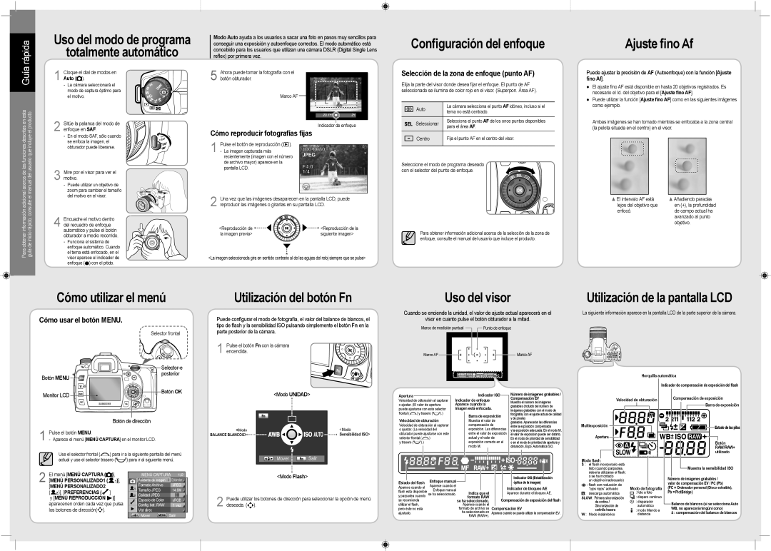 Samsung ER-GX20ZBBB/E1 manual Uso del modo de programa Totalmente automático, Configuración del enfoque, Ajuste fino Af 