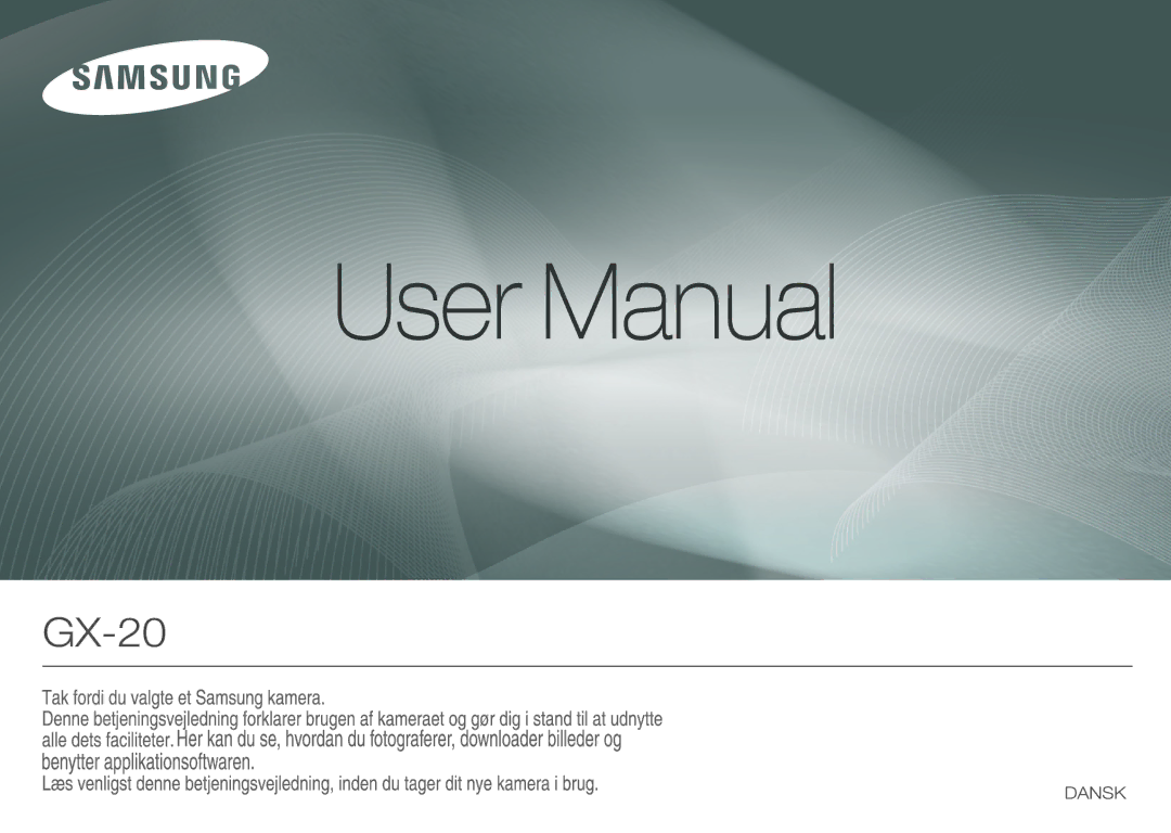 Samsung ER-GX20ZBBB/E1, ER-GX20ZBBC/E1, ER-GX20ZBBA/SE, ER-GX20ZBBA/E1, ER-GX20ZBBA/DK manual 