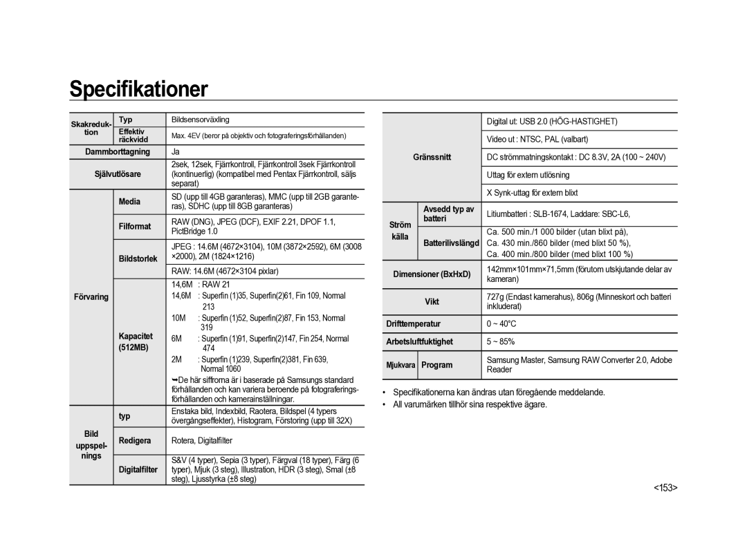 Samsung ER-GX20ZBBA/DK, ER-GX20ZBBC/E1, ER-GX20ZBBB/E1, ER-GX20ZBBA/SE, ER-GX20ZBBA/E1 manual 153 