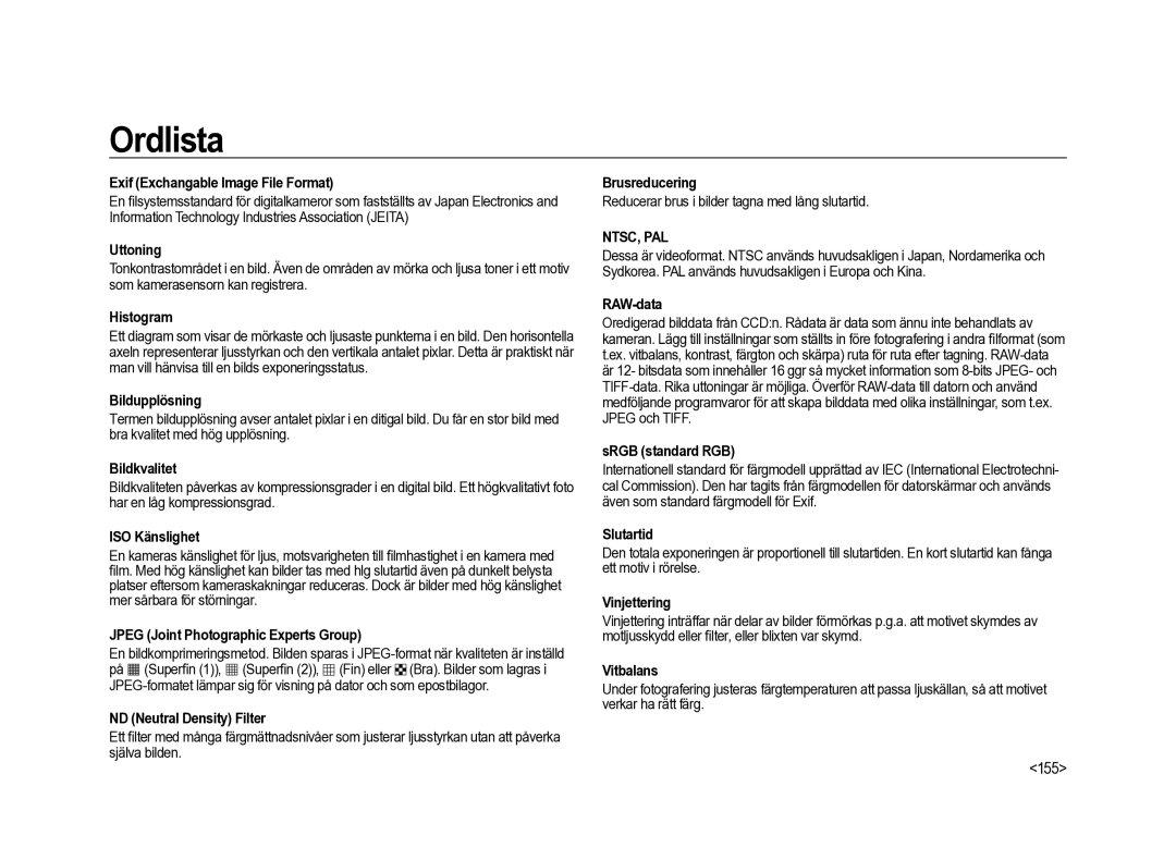 Samsung ER-GX20ZBBB/E1, ER-GX20ZBBC/E1, ER-GX20ZBBA/SE, ER-GX20ZBBA/E1, ER-GX20ZBBA/DK manual 155 