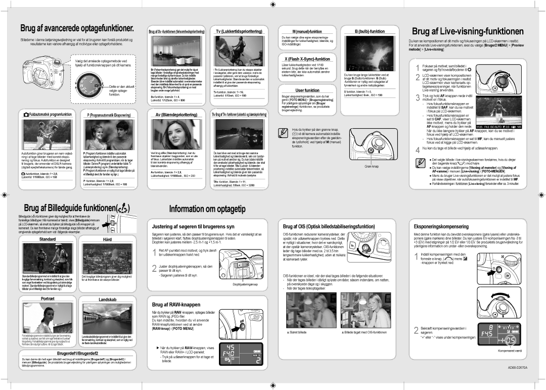 Samsung ER-GX20ZBBA/SE, ER-GX20ZBBC/E1, ER-GX20ZBBB/E1 manual Brug af Live-visning-funktionen, Information om optagetip 