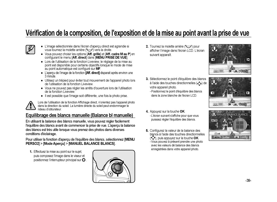 Samsung ER-GX20B01KFR Vous tournez la molette arrière vers la droite, Au point automatique est conﬁguré sur MF, Minute 