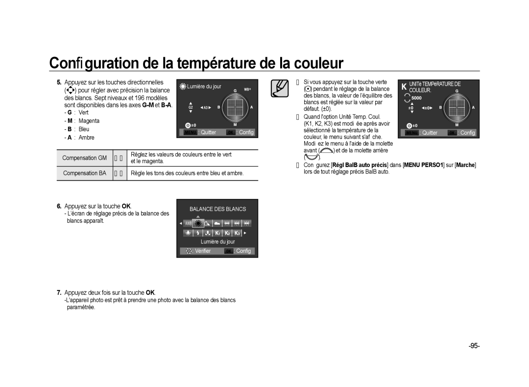 Samsung ER-GX20ZBBA/DK, ER-GX20ZBBC/E1, ER-GX20ZBBB/FR, ER-GX20B01KFR Appuyez deux fois sur la touche OK, UNITéTEMPéRATUREDE 