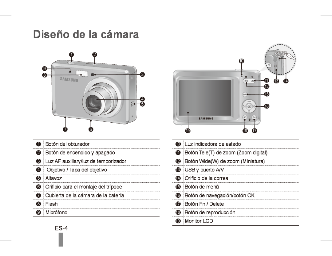 Samsung ES55 manual Diseño de la cámara, ES-4 