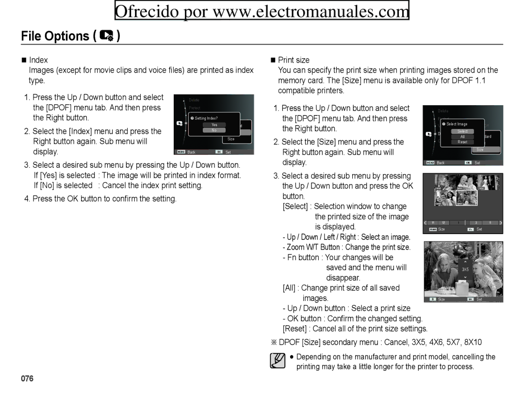 Samsung ES71, ES70 user manual Compatible printers, Right button again. Sub menu will display, Is displayed 