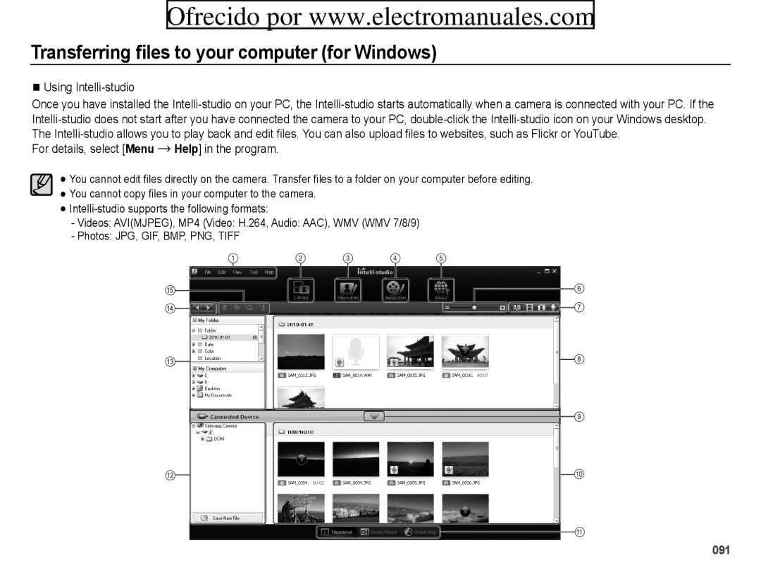 Samsung ES70, ES71 user manual Using Intelli-studio, For details, select Menu Ã Help in the program 