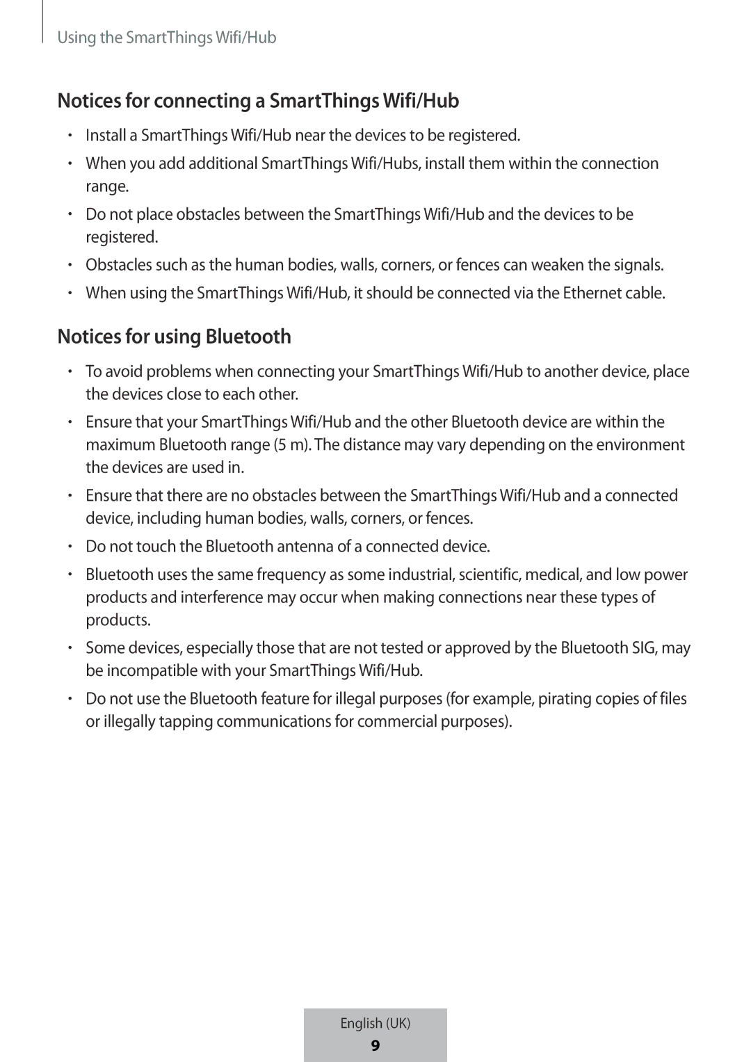 Samsung ET-WV523BWEGVF manual Using the SmartThings Wifi/Hub 