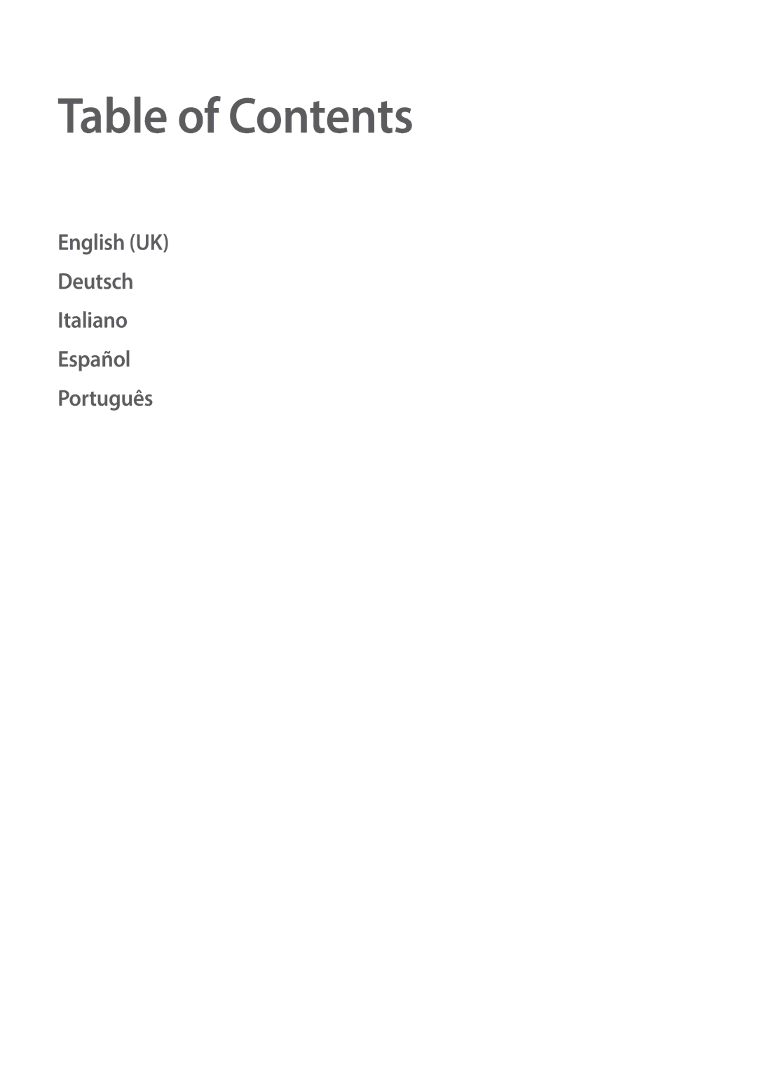 Samsung ET-WV523BWEGVF manual Table of Contents 