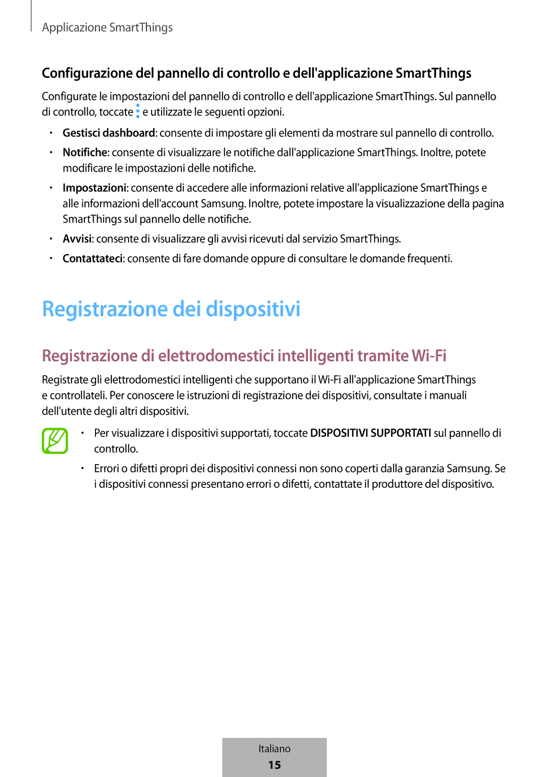 Samsung ET-WV523BWEGVF manual Registrazione dei dispositivi 